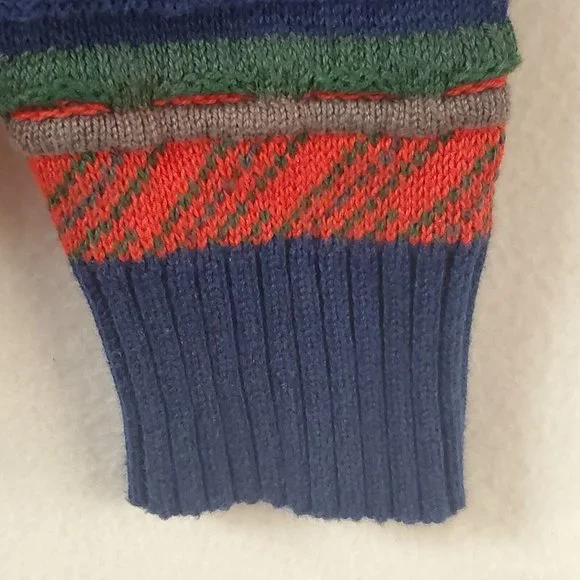 Men’s Koto Urban Outfitters Coogie Type Textured Knit Sweater Size XS Red Blue - Picture 11 of 14